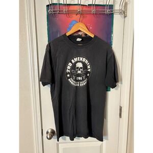 Hot Leathers 2nd Amendment Skull 90 TShirt Large Black America Homeland Security